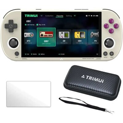 Trimui Smart Pro 4,96" IPS Linux 64 Go avec étui de transport et verre trempé - Gris - Publicité Trimui Smart Pro 4,96" IPS Linux 64 Go avec étui de transport et verre trempé - Gris - Publicité