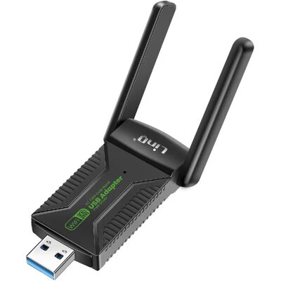 LinQ Carte Réseau Clé USB WiFi 1300Mbps Double Bande Noir - Publicité LinQ Carte Réseau Clé USB WiFi 1300Mbps Double Bande Noir - Publicité