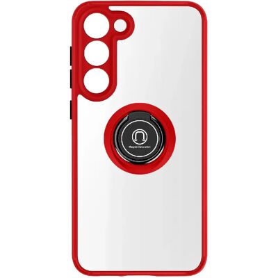 Avizar Coque pour Samsung S23 Plus Bi-matière Bague Métallique Support Vidéo Rouge - Publicité Avizar Coque pour Samsung S23 Plus Bi-matière Bague Métallique Support Vidéo Rouge - Publicité