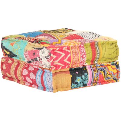 DÉCOSHOP26 Coussin de sol ottoman 60x70x36 cm en tissu patchwork - Floor cushion - Publicité DÉCOSHOP26 Coussin de sol ottoman 60x70x36 cm en tissu patchwork - Floor cushion - Publicité