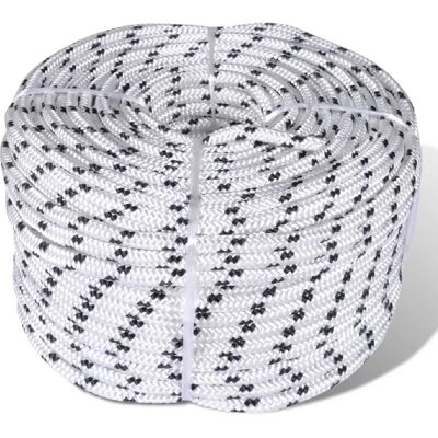 vidaXL Corde Bâche Tressée Polyester 8 mm 500 m Blanc - Corde - Publicité vidaXL Corde Bâche Tressée Polyester 8 mm 500 m Blanc - Corde - Publicité
