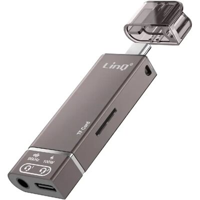 LinQ Mini Hub USB-C vers Audio Jack 3.5mm Micro SD et USB-C 100W Gris - Publicité LinQ Mini Hub USB-C vers Audio Jack 3.5mm Micro SD et USB-C 100W Gris - Publicité