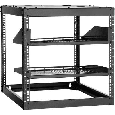 VEVOR SPT-504-10A - 10U - Profondeur 585 mm - Acier Q235 - Support autoportant ou mural - Étageres incluses - Publicité VEVOR SPT-504-10A - 10U - Profondeur 585 mm - Acier Q235 - Support autoportant ou mural - Étageres incluses - Publicité