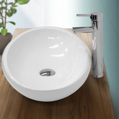 Lavabo ovale en céramique ECD Germany - 585 x 375 x 145 mm - Blanc - Publicité Lavabo ovale en céramique ECD Germany - 585 x 375 x 145 mm - Blanc - Publicité