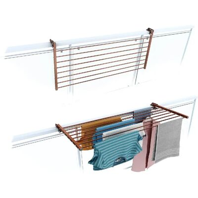 Foxydry - Duo - 118 cm - Blanc - Séchoir de balcon - Publicité Foxydry - Duo - 118 cm - Blanc - Séchoir de balcon - Publicité