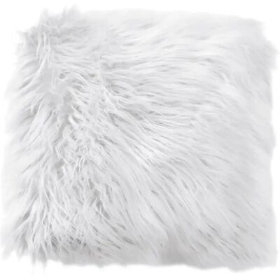 Toilinux Coussin doux à poils longs Epicéa - 45 x 45 cm - Blanc - Publicité Toilinux Coussin doux à poils longs Epicéa - 45 x 45 cm - Blanc - Publicité