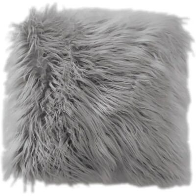 Toilinux Coussin doux à poils longs Epicéa - 45 x 45 cm - Gris foncé - Publicité Toilinux Coussin doux à poils longs Epicéa - 45 x 45 cm - Gris foncé - Publicité