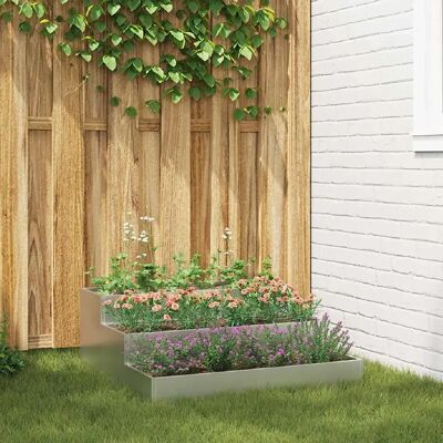 vidaXL Conteneur de jardin - Acier galvanisé au feu - 90x90x35 cm - Gris moderne - Conteneur - Publicité vidaXL Conteneur de jardin - Acier galvanisé au feu - 90x90x35 cm - Gris moderne - Conteneur - Publicité