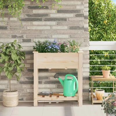 vidaXL Jardinière de jardin avec treillis - 71x37x76 cm - Bois de pin massif - Publicité vidaXL Jardinière de jardin avec treillis - 71x37x76 cm - Bois de pin massif - Publicité