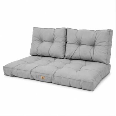 Déco Arts Coussins pour salon de jardin capitonné 120x60cm gris galet - Publicité Déco Arts Coussins pour salon de jardin capitonné 120x60cm gris galet - Publicité