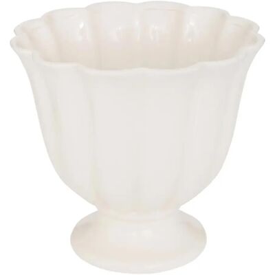 ATMOSPHERA Cache-Pot en Dolomite Fleur de Rose 25cm Blanc - Publicité ATMOSPHERA Cache-Pot en Dolomite Fleur de Rose 25cm Blanc - Publicité