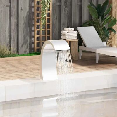 Chute d'eau de piscine vidaXL 22x60x70 cm Acier inoxydable 304 Argent - Cascades de piscine - Publicité Chute d'eau de piscine vidaXL 22x60x70 cm Acier inoxydable 304 Argent - Cascades de piscine - Publicité