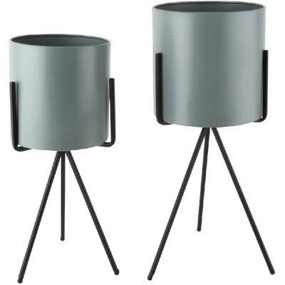 Present Time Duo de Cache-pot Pedestal XL - Vert - Publicité Present Time Duo de Cache-pot Pedestal XL - Vert - Publicité