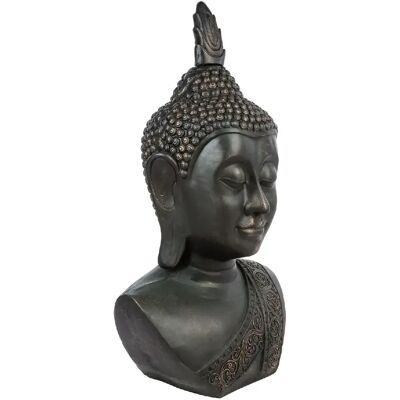 ATMOSPHERA Statue Tête de Bouddha - H. 1,13 m. - Pierre - Publicité ATMOSPHERA Statue Tête de Bouddha - H. 1,13 m. - Pierre - Publicité