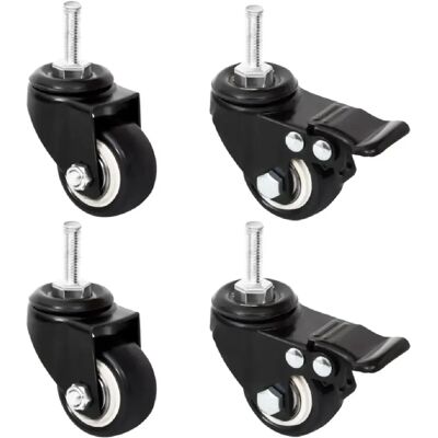 Roues vidaXL pour jardinières - Noire - 8x3,5x8 cm - Publicité Roues vidaXL pour jardinières - Noire - 8x3,5x8 cm - Publicité