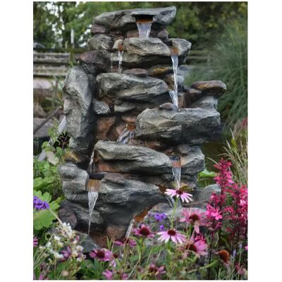 Fontaine de jardin Ubbink Bonorva avec LED, Gris - Publicité Fontaine de jardin Ubbink Bonorva avec LED, Gris - Publicité