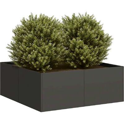 vidaXL Pot de Fleurs en Acier Noir 80x80x30cm - Extérieur - Publicité vidaXL Pot de Fleurs en Acier Noir 80x80x30cm - Extérieur - Publicité