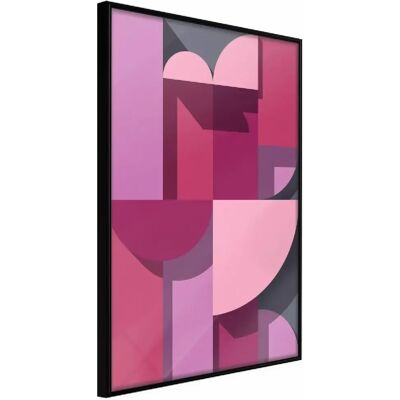 Affiche Pink Geometry d'Artgeist - Cadre noir 20x30 - Publicité Affiche Pink Geometry d'Artgeist - Cadre noir 20x30 - Publicité