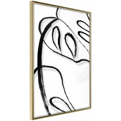 Artgeist Feuille Monstera Peinte - Cadre Doré - 40x60cm - Affiche - Publicité Artgeist Feuille Monstera Peinte - Cadre Doré - 40x60cm - Affiche - Publicité