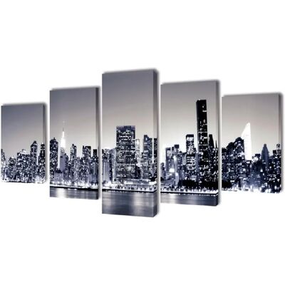 vidaXL Ensemble d'Art mural - Skyline de New York Monochrome - 200x100cm - Publicité vidaXL Ensemble d'Art mural - Skyline de New York Monochrome - 200x100cm - Publicité