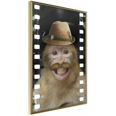 Artgeist Singe Habillé - 30x45 Cm - Cadre Doré - Affiche - Publicité Artgeist Singe Habillé - 30x45 Cm - Cadre Doré - Affiche - Publicité
