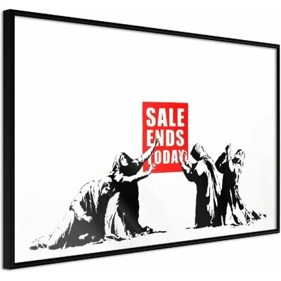 Artgeist Banksy : Fin de la vente - Affiche avec cadre noir 30x20 - Publicité Artgeist Banksy : Fin de la vente - Affiche avec cadre noir 30x20 - Publicité