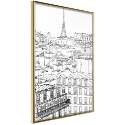 Paris Prix Affiche Murale Encadrée Fashion Capital - 30 x 45 cm - Or - Publicité Paris Prix Affiche Murale Encadrée Fashion Capital - 30 x 45 cm - Or - Publicité