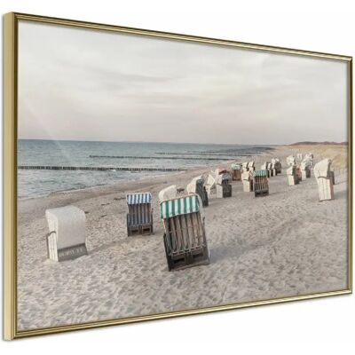 Paris Prix Affiche Murale Encadrée Baltic Beach Chairs 90 x 60 cm - Or - Publicité Paris Prix Affiche Murale Encadrée Baltic Beach Chairs 90 x 60 cm - Or - Publicité