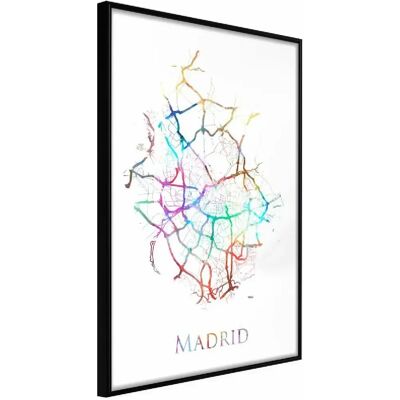 Paris Prix Affiche Encadrée City Map Madrid Colour - Publicité Paris Prix Affiche Encadrée City Map Madrid Colour - Publicité