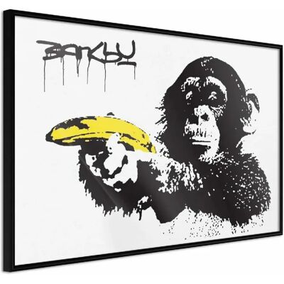 Paris Prix Affiche Murale Encadrée Banksy Banana Gun - Noir 45 x 30 cm - Publicité Paris Prix Affiche Murale Encadrée Banksy Banana Gun - Noir 45 x 30 cm - Publicité