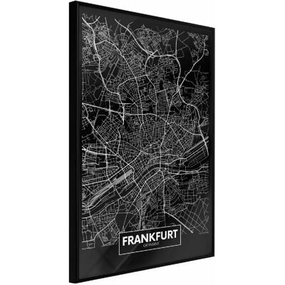Paris Prix Affiche Murale City Map Frankfurt - Noir - Publicité Paris Prix Affiche Murale City Map Frankfurt - Noir - Publicité