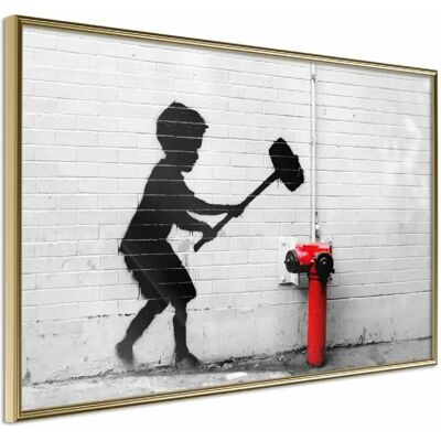 Artgeist Banksy: Hammer Boy - Affiche 30x20 - Publicité Artgeist Banksy: Hammer Boy - Affiche 30x20 - Publicité