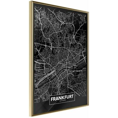 Artgeist Carte de la Ville de Francfort Encadrée - 30x45 - Publicité Artgeist Carte de la Ville de Francfort Encadrée - 30x45 - Publicité