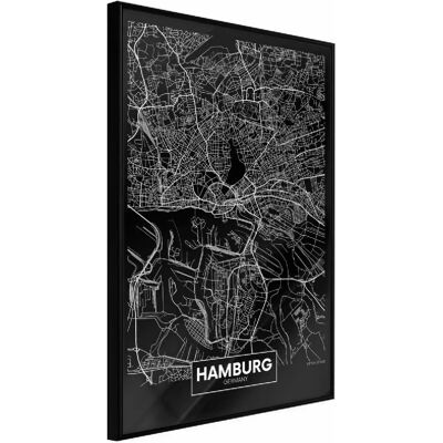 Affiche Carte de la Ville de Hambourg - 30x45 cm - Publicité Affiche Carte de la Ville de Hambourg - 30x45 cm - Publicité