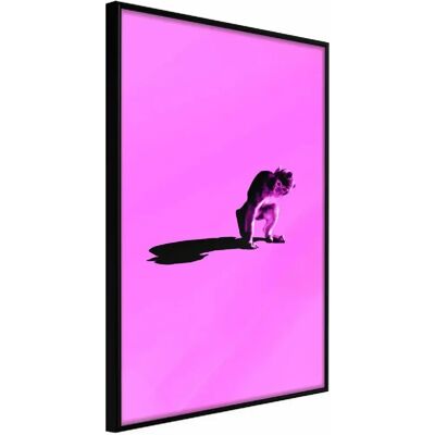 Affiche Artgeist Singe sur Fond Rose - 40x60 Cadre Noir - Publicité Affiche Artgeist Singe sur Fond Rose - 40x60 Cadre Noir - Publicité