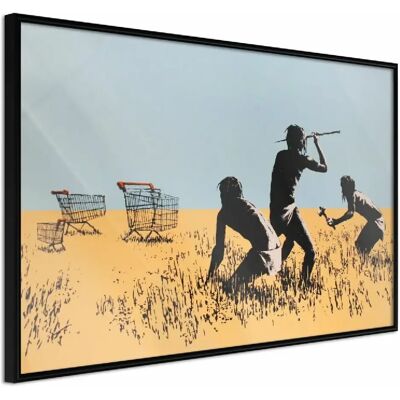 Paris Prix Affiche Murale Encadrée Banksy Trolley Hunters - Noir 90 x 60 cm - Publicité Paris Prix Affiche Murale Encadrée Banksy Trolley Hunters - Noir 90 x 60 cm - Publicité