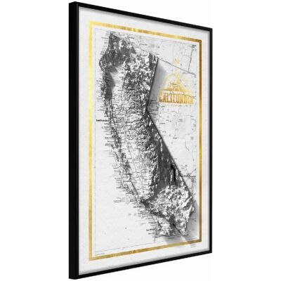 Paris Prix Affiche Murale Raised Relief Map California - Publicité Paris Prix Affiche Murale Raised Relief Map California - Publicité