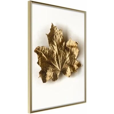 Artgeist Feuille d'Érable Séchée - Cadre Doré - 30x45cm - Affiche - Publicité Artgeist Feuille d'Érable Séchée - Cadre Doré - 30x45cm - Affiche - Publicité
