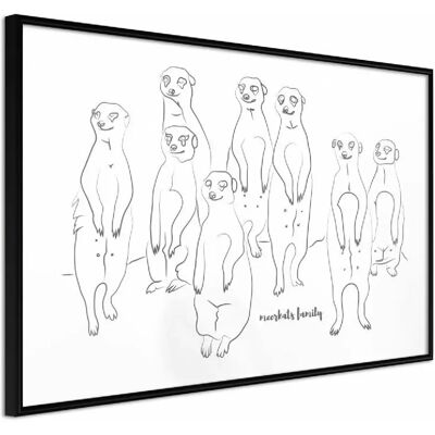 Paris Prix Affiche Murale Encadrée Meerkat Lookout 60 x 40 cm Noir - Publicité Paris Prix Affiche Murale Encadrée Meerkat Lookout 60 x 40 cm Noir - Publicité
