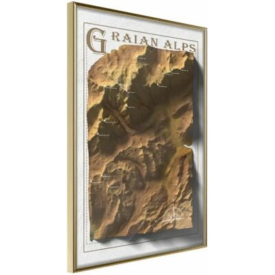 Paris Prix Raised Relief Map Graian Alps - Or - Publicité Paris Prix Raised Relief Map Graian Alps - Or - Publicité