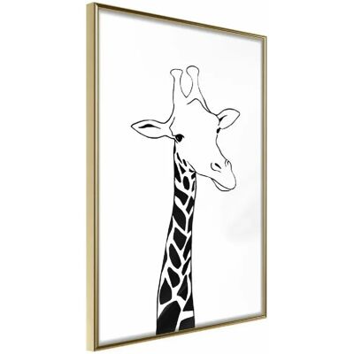 Affiche Giraffe Noir et Blanc d'Artgeist - 40x60 - Art mural - Publicité Affiche Giraffe Noir et Blanc d'Artgeist - 40x60 - Art mural - Publicité