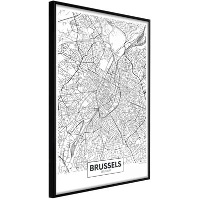 Paris Prix City Map Brussels Affiche Murale 30 x 45 cm - Noir - Publicité Paris Prix City Map Brussels Affiche Murale 30 x 45 cm - Noir - Publicité