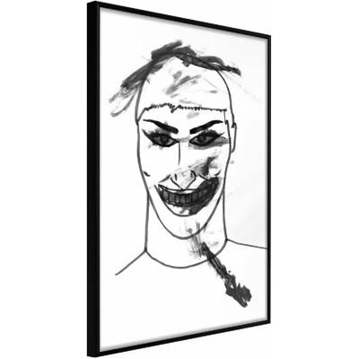 Affiche Artgeist - Clown Effrayant - Cadre Noir - 30x45 cm - Publicité Affiche Artgeist - Clown Effrayant - Cadre Noir - 30x45 cm - Publicité
