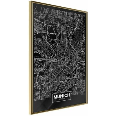 Paris Prix Affiche Murale Encadrée City Map Munich Dark - 20 x 30 cm - Publicité Paris Prix Affiche Murale Encadrée City Map Munich Dark - 20 x 30 cm - Publicité