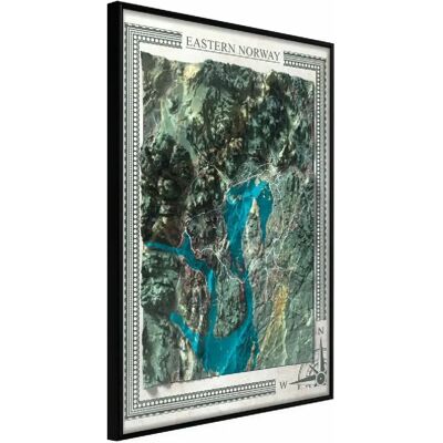 Artgeist Carte en relief sur cadre : Norvège de l'Est - Affiche encadrée - Publicité Artgeist Carte en relief sur cadre : Norvège de l'Est - Affiche encadrée - Publicité