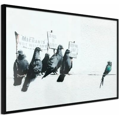 Paris Prix Affiche Encadrée Banksy Pigeons - 90 x 60 cm - Publicité Paris Prix Affiche Encadrée Banksy Pigeons - 90 x 60 cm - Publicité