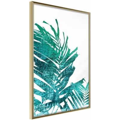 Artgeist Palm Teal sur Fond Blanc - Affiche - Publicité Artgeist Palm Teal sur Fond Blanc - Affiche - Publicité