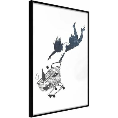 Banksy : Shop Until You Drop - Affiche encadrée - 20x30cm - Cadre noir - Publicité Banksy : Shop Until You Drop - Affiche encadrée - 20x30cm - Cadre noir - Publicité