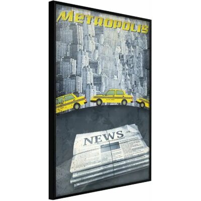 Artgeist Metropolis News - Poster noir 30x45cm - Publicité Artgeist Metropolis News - Poster noir 30x45cm - Publicité