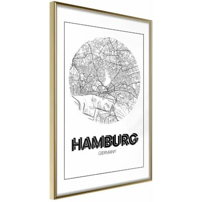 Paris Prix City Map Hamburg Round 20 x 30 cm - Or - Publicité Paris Prix City Map Hamburg Round 20 x 30 cm - Or - Publicité